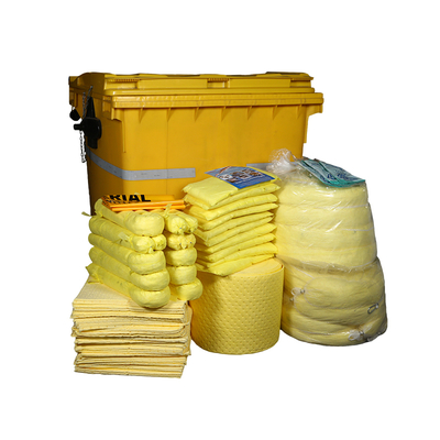 Buen precio Kits de derrame de materiales peligrosos de gran capacidad de 1100 litros para la limpieza de derrames de ácido en línea