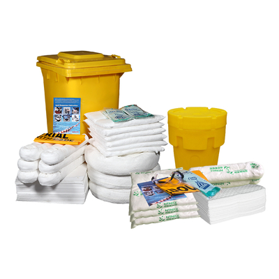 Buen precio Kit de derrame absorbente solo para aceite de respuesta a emergencias para hidrocarburos en contenedores con ruedas personalizados en línea