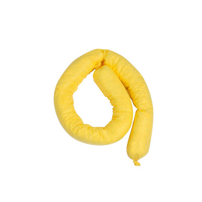 Quality High Absorbency Yellow PP Chemical Absorbent Socks for Hazardous Liquid Spills factory